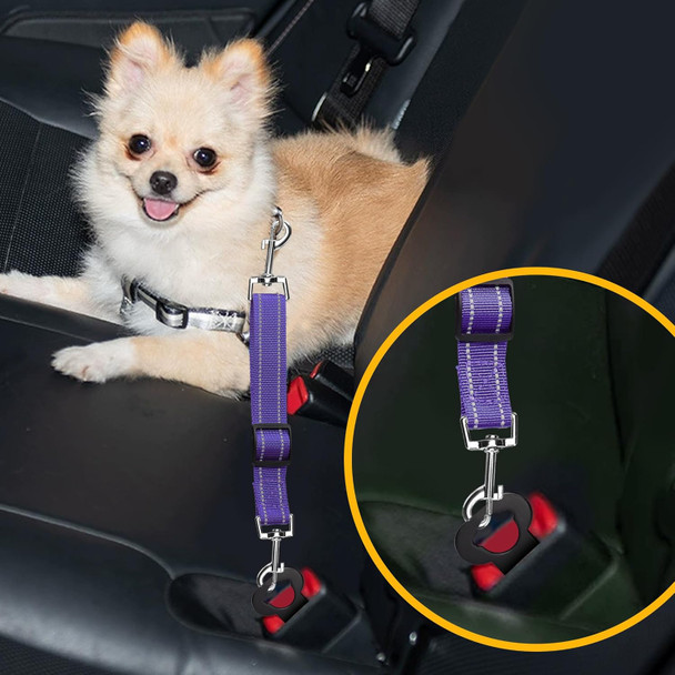 Yaodhaod Dog Safety Collar Clips, Adjustable Prong Collar Backup Clips With Dual Clasps, Reflective Prong Clip Dog Harness To Collar And Leash Connector Safety Clip (Purple)