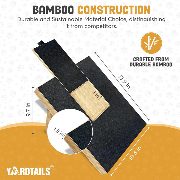 Dog Scratch Board For Nails - Bamboo Nail Filing Scratch Pad With Treats Box - Stress- Emery Trim Claw Care Scratch Pad With 3 Extra Sandpaper Sheets For Dogs/Puppies Small/Medium/Large.