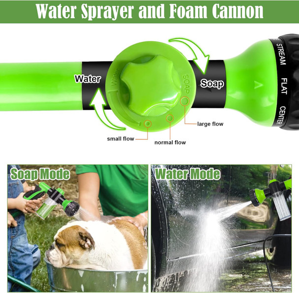 Pup Jet Dog Wash Outdoor, 8-In-1 Dog Sprayer Hose Attachment With Dog Shower Brush And Pet Grooming Comb, 3/4 Inch Standard Garden Hose Nozzle For Watering Flowers, Car Washing, Pet Bathing(Green)