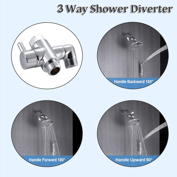 Dog Shower Attachment Metal, Ydmeet Pet Shower Attachment For Fast And Clean Pet Bathing And Dog Washing, Brass Shower Diverter, Adjustable Pet Shower Sprayer, 8 Ft Hose And Shower Holder, Chrome