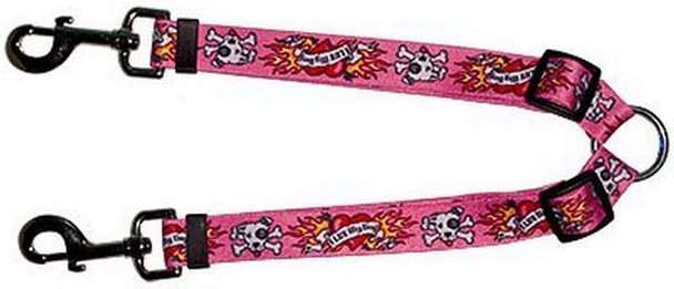 Yellow Dog Design Coupler Lead, 3/4-Inch, I Luv My Dog Pink Yellow Dog Design Coupler Lead, 3/4-Inch, I Luv My Dog Pink