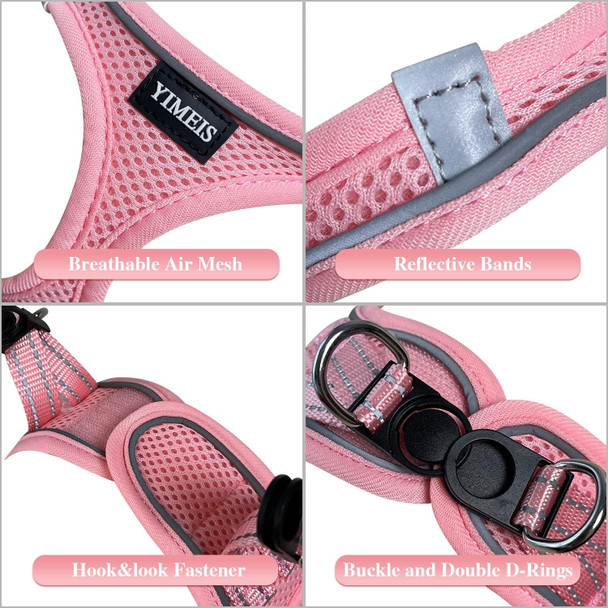 Yimeis Dog Harness And Leash Set, No Pull Soft Mesh Pet Harness, Reflective Adjustable Puppy Vest For Small Medium Large Dogs, Cats (Pink, X-Small (Pack Of 1) Yimeis Dog Harness And Leash Set, No Pull Soft Mesh Pet Harness, Reflective Adjustable Puppy Vest For Small Medium Large Dogs, Cats (Pink, X-Small (Pack Of 1)