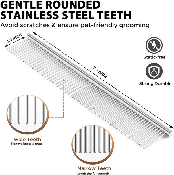 4 In 1 Pet Grooming Kit, Self Cleaning Slicker Brush For Dogs Cats & Small Animals, Dog Brush For Shedding Short Long Haired Dogs. Removes Loose Undercoat, Tangled Hair, Steam Brush