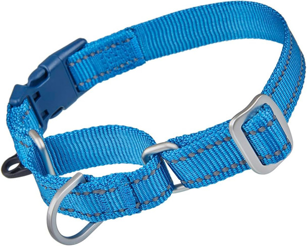 Reflective Martingale Collar For Dogs With Quick Snap Buckle Anti-Pull Nylon Safe Slip Collars For Easy Walking,Blue,Small