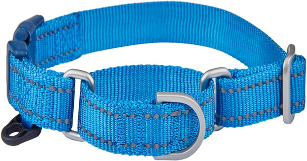 Reflective Martingale Collar For Dogs With Quick Snap Buckle Anti-Pull Nylon Safe Slip Collars For Easy Walking,Blue,Small