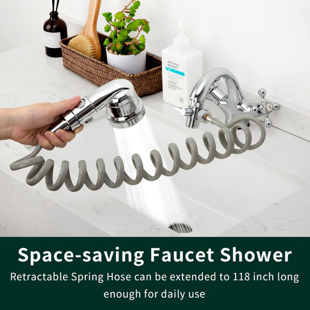 Zconiey Sink Faucet Sprayer Attachment Hair Pet Rinser Showerhead With Stop Water-Saving Function