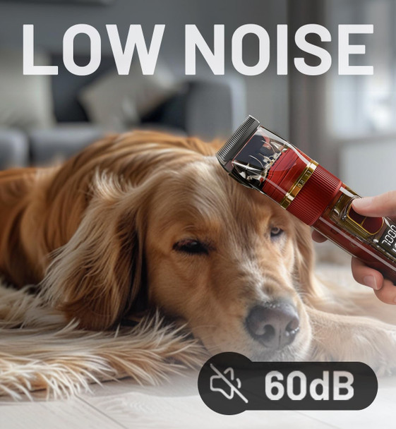 Dog Clippers For Grooming With Digital Display, Low Noise And 3-Speed Dog Grooming Clippers, Waterproof And Cordless Dog Trimmer For Grooming, Dog Grooming Kit