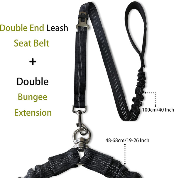 Double Dog Leash, Dual Leash For Dogs 360° No Tangle Two Dogs Leash Adjustable Tangle Double Leash For Small Medium Large Dogs Walking Training(Black)