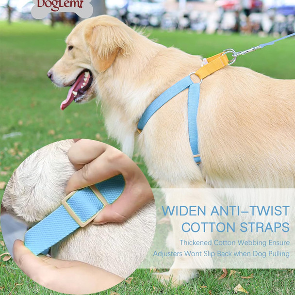 No Pull Dog Harness And Leash Set, Step In Dog Halter Harness With Poop Bag Holder, Adjustable Lightweight Cotton Straps Suitable For Small Medium Large Dogs Outdoor Walking Running Hiking
