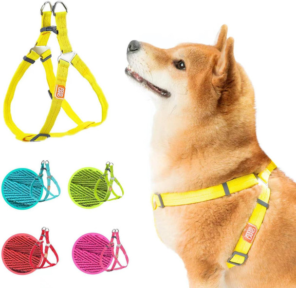 No Pull Dog Harness, Easy Walk Puppy Soft Basic Harness For Small Medium Dogs Outdoor Walking Yellow Small