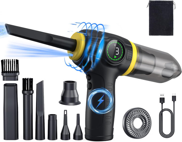 Air Duster, Perfect For Compressed Air Canisters, Keyboard Cleaner, Computer Cleaner, Cordless Air Duster, Up To 160,000 Rpm, 9000Mah Duster