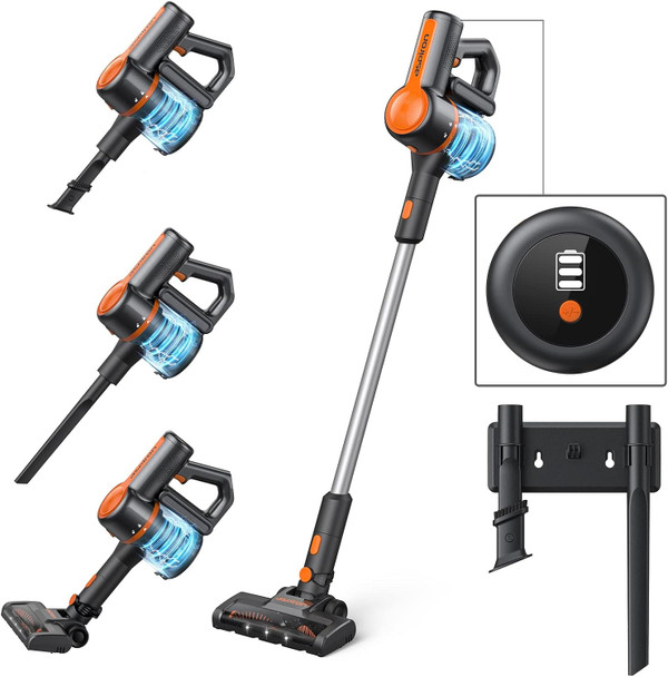 Aspiron Cordless Vacuum Cleaner, 25Kpa 250W Brushless Motor Cordless Stick Vacuum 6 In 1 With 50Mins Long Runtime,Led Light, Pet Hair Vacuum Cordless For Carpet Hard Floor Car