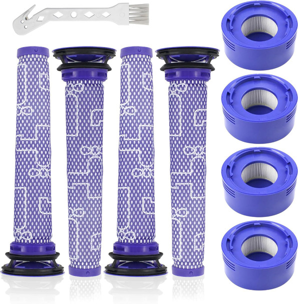 Atxkxe Vacuum Filter For Dyson V7, V8 Animal And V8 Absolute Cordless Vacuum,Part To 965661 And 96747801,4 Prefilters And 4 Postfilters