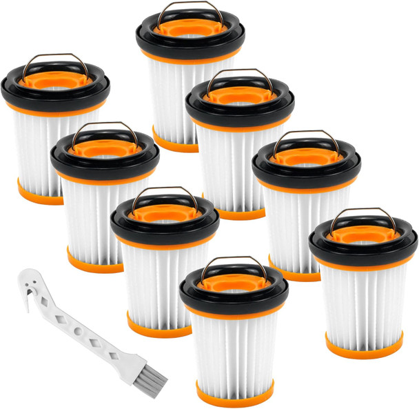 Atxkxe Wv201 Filter For Shark Wandvac Ion W1 S87 Cordless Handheld Vacuum Wv200, Wv201, Wv205, Wv220, Compare To Part Xhfwv200, 8 Pack Filters And 1 Clean Brush