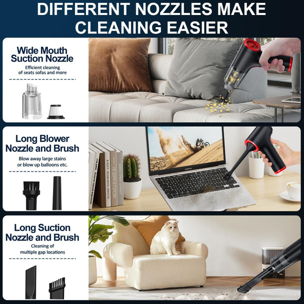 Handheld Car Vacuum Cleaner High Power Cordless, 120W Portable Car Vacuum Cleaner With 18000Pa Suction & Air Duster, Mini Hand Held Vacuum Cleaner For Car Home Cleaning