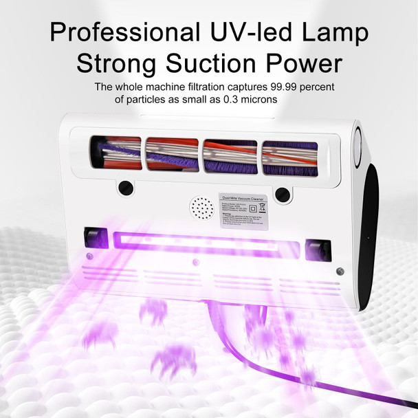 Bed Vacuum Cleaner, Handheld Uv Mattress Cleaner With Led Light & High Heating Tech, 500W Powerful Deep Mattress Vacuum, Hepa Filter For Bed, Mattress, Pillow, Couch, Pet Hair And Carpets Cleaning