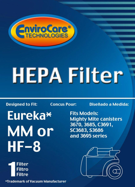 Envirocare Hepa Vacuum Cleaner Filter For Eureka Sanitaire Hf8 Mm Mighty Mite Pet Lover, 60666B, 60666A, 606666, Eur 602956 Packaging May Vary