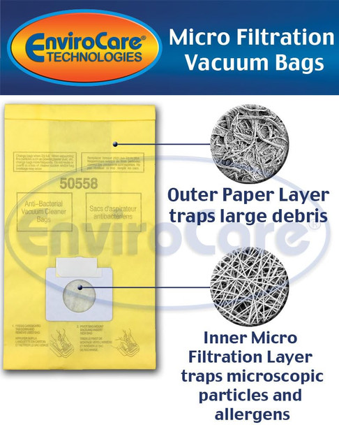 Envirocare Micro Filtration Vacuum Cleaner Dust Bags Designed To Fit Kenmore Canister Type C Or Q 50555, 50558, 50557 And Panasonic Type C5 27 Pack