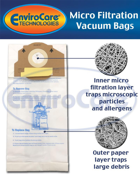 Envirocare Micro Filtration Vacuum Cleaner Dust Bags Made To Fit Eureka Style Rr Uprights 9 Pack