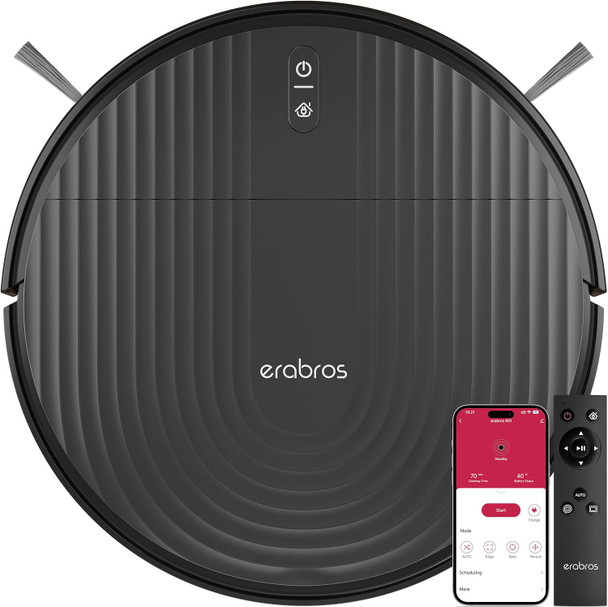 Rs1 Robot Vacuum Cleaner Tangle Suction 140Min Runtime Automatic Recharge Robotic Vacuums, Remoteappalexagoogle Control, Schedule Cleaning, Good For Pet Hair, Hard Floors, Carpets
