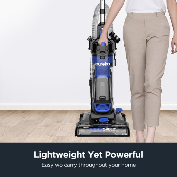 Eureka Lightweight Powerful Upright Vacuum Cleaner For Carpet And Hard Floor, Powerspeed, Model,Blue,Black Model