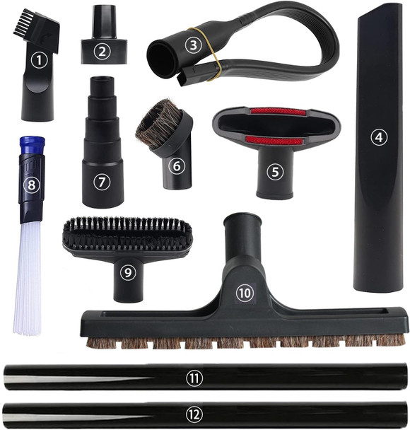 12 Pcs Universal Vacuum Attachments For Shop Vac Accessories, 1 14 To 2 12 Vacuum Cleaning Tools Kit, Dirt Remover For Home Air Vents Corner Pets Drawer Car Dusty Vacuum Brush Attachment 12 Pcs Universal Vacuum Attachments For Shop Vac Accessories, 1 14 To 2 12 Vacuum Cleaning Tools Kit, Dirt Remover For Home Air Vents Corner Pets Drawer Car Dusty Vacuum Brush Attachment