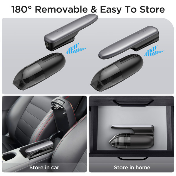 Hand Held Vacuum Cordless, 4 In 1 Car Vacuum Portable,Ultralightweight 0.99Lbs Mini Vacuum Cleaner, 8500Pa Suction Power Rechargeable With Led Light, Usbc Charging For Home & Outdoorblack