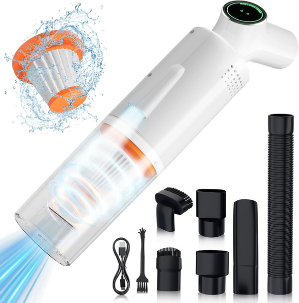Handheld Vacuum Cordless, Car Vacuum Cleaner Large Capacity Portable Car Accessories, High Power Suction Rechargeable Vacuum Cleaner With 2 Filters For Car,Home,Travel, Rv Camper