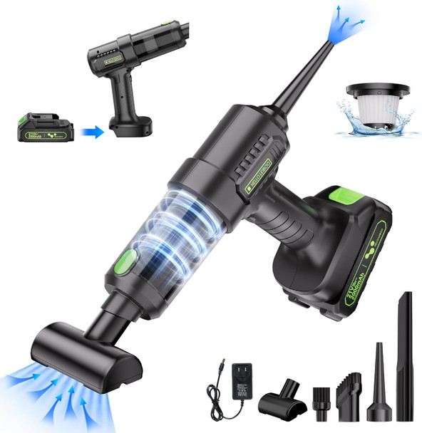 Helloleiboo Handheld Vacuum Cordless 16000Pa Car Vacuum Cleaner High Power 4 In 1 Portable Car Vacuum Cordless With Removable21V Rechargeable Battery For Car Home Office Pet