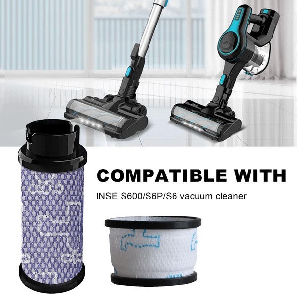 Hifrom Vacuum Cleaner Filter,Compatible With Inse S6 S6P S600 Cordless Vacuum Cleaner, Vacuum Filters Kit Washable Reusable