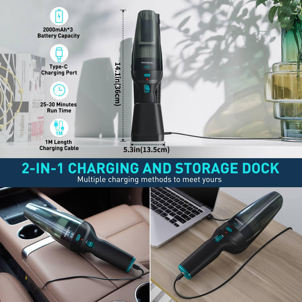 Car Vacuum Cleaner, Handheld Vacuum Cordless Rechargeable 9500Pa With Charging Dock, Portable Hand Vacuum For Pet Hair Car And Home Cleaning Car Vacuum Cleaner, Handheld Vacuum Cordless Rechargeable 9500Pa With Charging Dock, Portable Hand Vacuum For Pet Hair Car And Home Cleaning