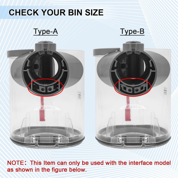 Dust Bin For Dyson V6 Dc58 Dc59 Dc62 Dc74 Vacuum Cleaner B Interface Canister Bin Part No. 96566001
