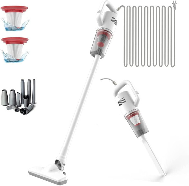 Stick Corded Handheld Vacuum Cleaner 26Ft Cord Electric Broom For Pet Hair Hardwood Floor Cat Litter Carpet Cleaning