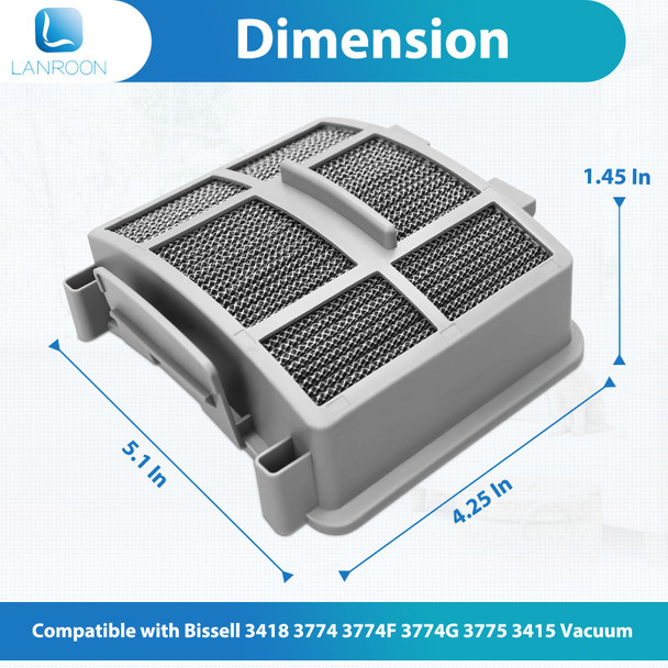 3418 3402 3774F Filters For Bissell Surfacesense 3418 3415 Multiclean 3402 3774F 3409 3774 3774G 3775 3404 Powerlifte Upright Vacuums