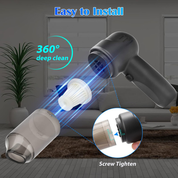 Linkstyle Cordless Handheld Vacuum, Vacuum Cordless Cleaner With 9Kpa100W High Power, Cleaner Cordless Mini Handheld Vacuum Cordless Usb Charging For Car Home Pet Hair Computer