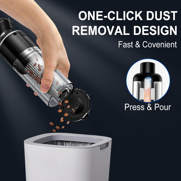 Handheld Vacuum Cordless,Car Vacuum Cleaner With Large Capacity Dust Bin,Hand Held Vacuum Cordless Rechargeable,Mini Hand Vacuum With Multi Accessories,Lightweight Portable Vacuum For Car,Home