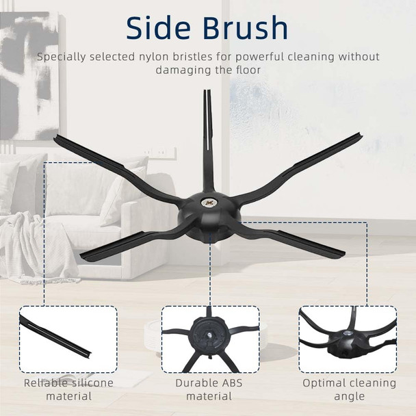 Kit Compatible For Roborock Q5, Q5+ Robot Vacuum Cleaner Spare Parts Accessories 1 Main Brush 4 Hepa Filters 4 Side Brushes