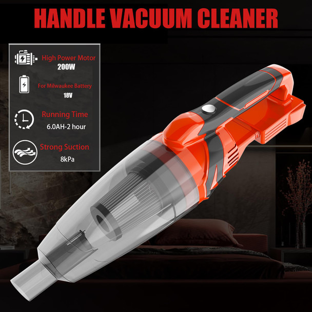 200W Handheld Vacuum Cordless For Milwaukee 18V Max Battery, Lightweight Handheld Vacuum With 8Kpa Strong Suction, For Pet Hair Keyboard Dust Office Car And Home Cleaningbattery Not Included 200W Handheld Vacuum Cordless For Milwaukee 18V Max Battery, Lightweight Handheld Vacuum With 8Kpa Strong Suction, For Pet Hair Keyboard Dust Office Car And Home Cleaningbattery Not Included