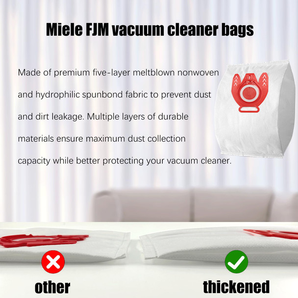 18 Pack Airclean 3D Fjm Vacuum Cleaner Bags For Miele Fjm Compact C1 Vacuum Bags Complete C1,C2 C3 S241 S290 S300I S400 S4 S6 S2 S5 S8 Vacuum Cleaner With 5 Motor Protection Filters,5 Airclean Filter