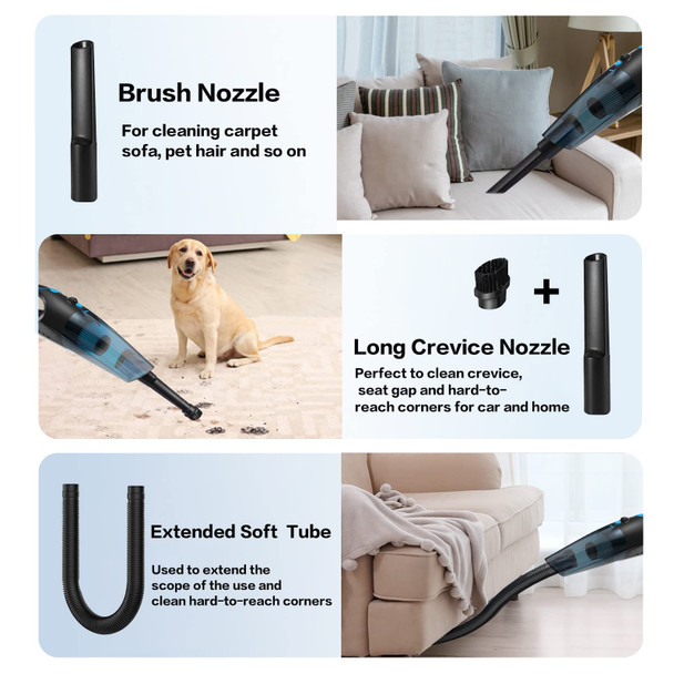 Cordless Handheld Vacuum Cleaner, Handheld Vacuums With 8000Pa14000Pa Adjustable Suction, Usbc Fast Charging, Led Lights For Household & Car & Office Cleaning, Black Cordless Handheld Vacuum Cleaner, Handheld Vacuums With 8000Pa14000Pa Adjustable Suction, Usbc Fast Charging, Led Lights For Household & Car & Office Cleaning, Black