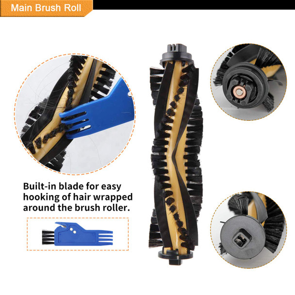 Parts For Ecovacs Deebot N79 N79S Dn622 500 N79W Yeedi K600 K700 Robotic Vacuum Cleaner, Accessories Kit Includes 2 Main Brushes 2 Primary Filter 8 Hepa Filters 8 Side Brushes