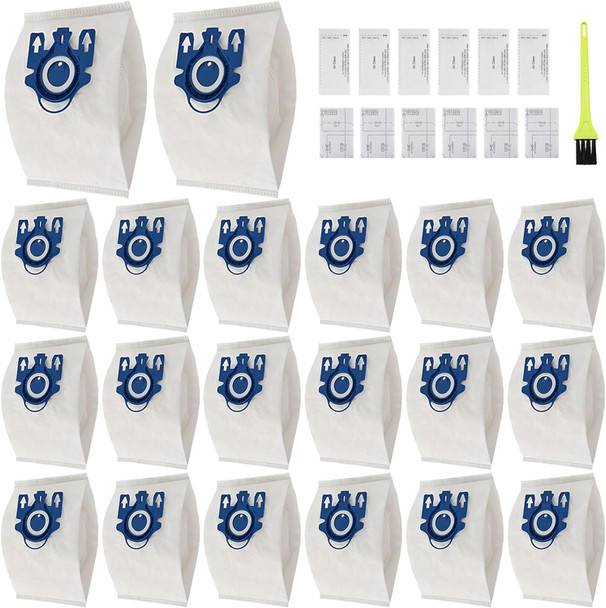 20 Pack Miele Airclean 3D Gn Vacuum Cleaner Bags, For Miele Classic C1,Complete C1,C2,C3 S227 S240 S270 S400 S400Is456I S2 S5 S8 Series With 6 Motor Protection Filters,6 Airclean Filters