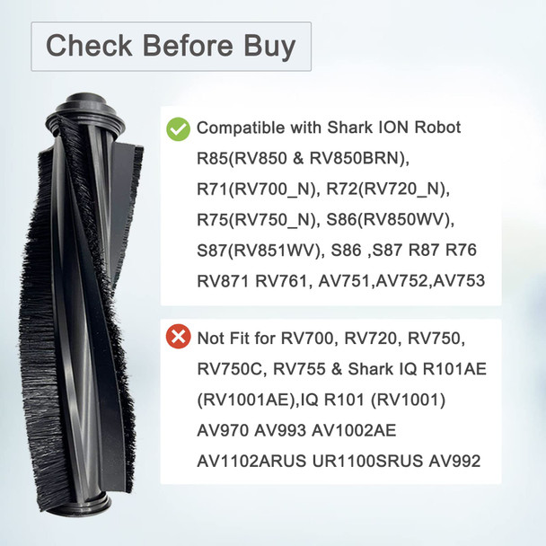 20 Pack Parts For Shark Ion Av751 R85 Rv850 S86 S87 S88 R71 R72 R75 Rv761 Rv771 Rv871 Av752 Av753 Robot, 2Main Brush&5Filters&10Side Brushes&2Prefilter&1Brush Protect Guard