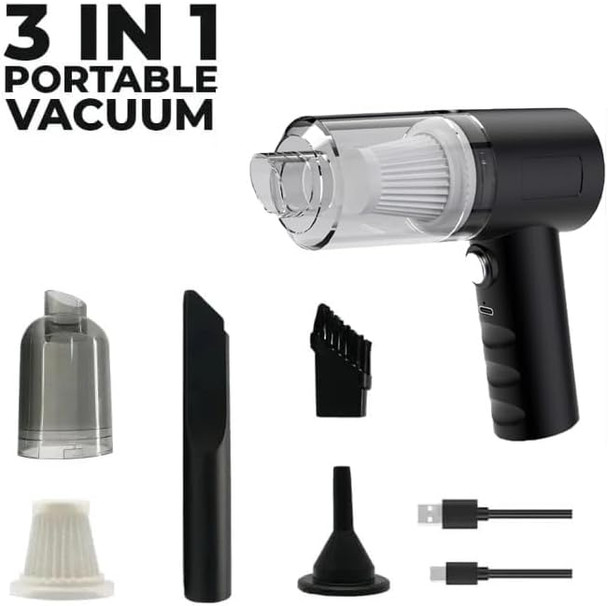 Uniqus 3 In 1 Cordless Vacuum, Portable Handheld Vacuum, Electric Air Duster & Blower, Rechargeable 1200Mah Battery, For Car Home Office Cleaning Uniqus 3 In 1 Cordless Vacuum, Portable Handheld Vacuum, Electric Air Duster & Blower, Rechargeable 1200Mah Battery, For Car Home Office Cleaning