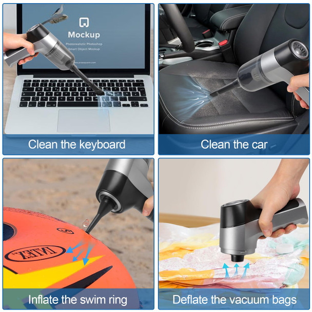 Car Vacuum Portable Cordless 12000Pa Handheld Vacuum Cordless With Brushless Motor, 3 In 1 Mini Vacuum Cleaner High Power Rechargeable Hand Held Car Vacuum For Car,Pet,Office,Home
