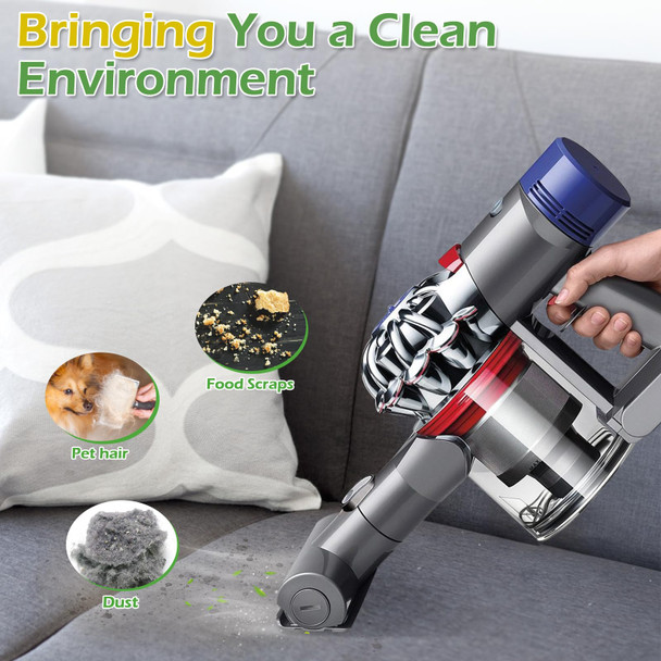 Wior Vacuum Attachments Motorhead For Dyson V6 Dc58 Dc59 Dc62 Dc74 Quickrelease Vacuum Cleaners, Mini Electric Brush Suction Head With Small Cleaning Brush, Vacuum Clean Head Parts