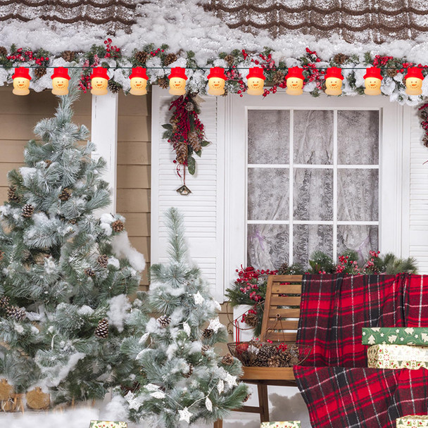 Abeja Christmas Snowman String Lights, 8.5Ft Christmas Santa Claus Decorations String Lights with 10 Santa Head Decorations Lights, Santa Fairy Lights for Christmas, Yard, Party, Xmas Tree Decor