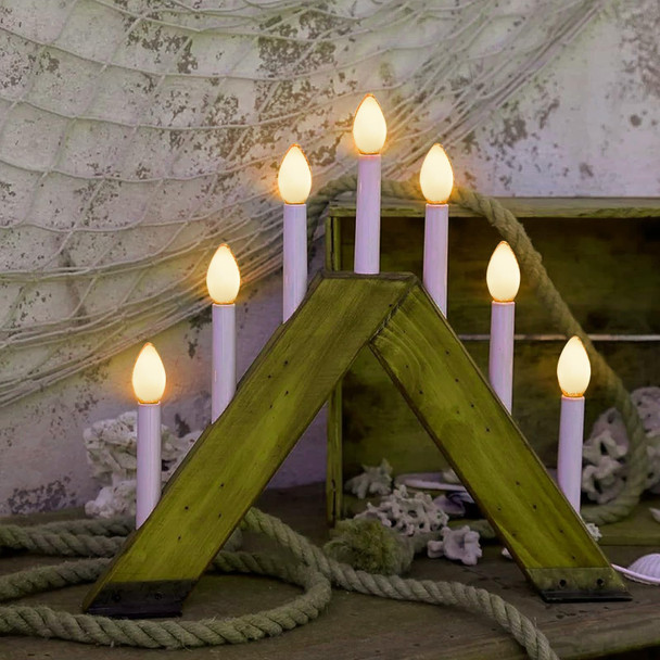 Abeja 25 Pack C7 White Replacement Light Bulbs for Christmas Light Strings, 5W Ceramic Vintage Light Bulbs for C7 Outdoor String Lights, Night Lights, E12 Candelabra Base