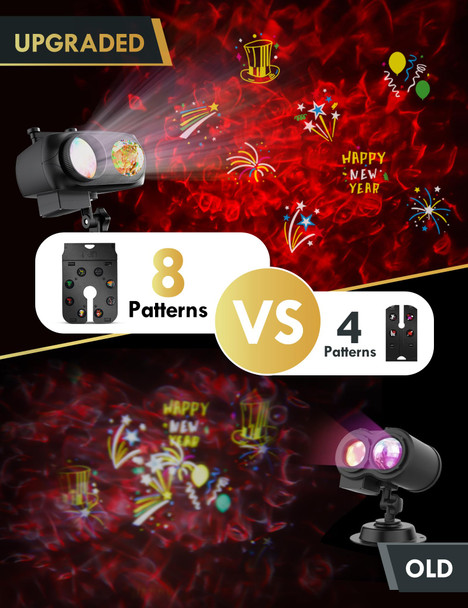 Christmas Projector Lights, Holiday Projector Outdoor, 2 in 1 HD Effect Pattern Snowflake Projection Lamp, with Remote control, Timer Memory Function, 10 slides for Various Festive Atmosphere Christmas Projector Lights, Holiday Projector Outdoor, 2 in 1 HD Effect Pattern Snowflake Projection Lamp, with Remote control, Timer Memory Function, 10 slides for Various Festive Atmosphere