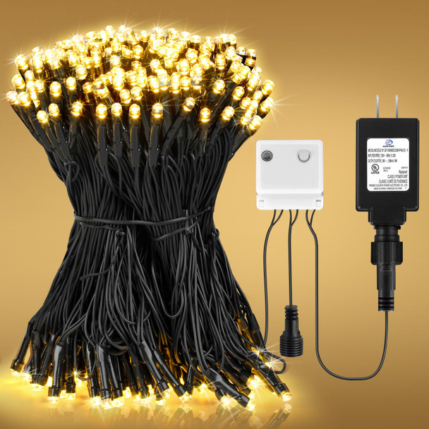 400 Warm White LED Christmas Lights – 143.7ft Warm Christmas Lights Outdoor Waterproof, Plug in Indoor Christmas Lights with 8 Modes & Timer Memory, Twinkle Christmas Lights for Tree, Xmas, UL Listed